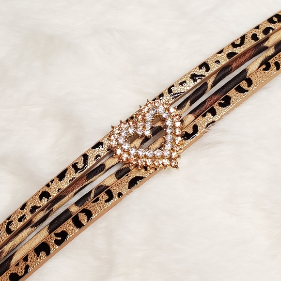 Leather Leopard Multi Strand Bracelet - Picture 3 of 8